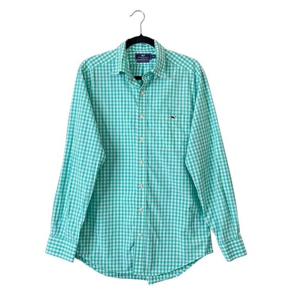 Vineyard Vines Gingham Slim Fit Tucker Shirt Size M Long Sleeve Button Down - Picture 1 of 9